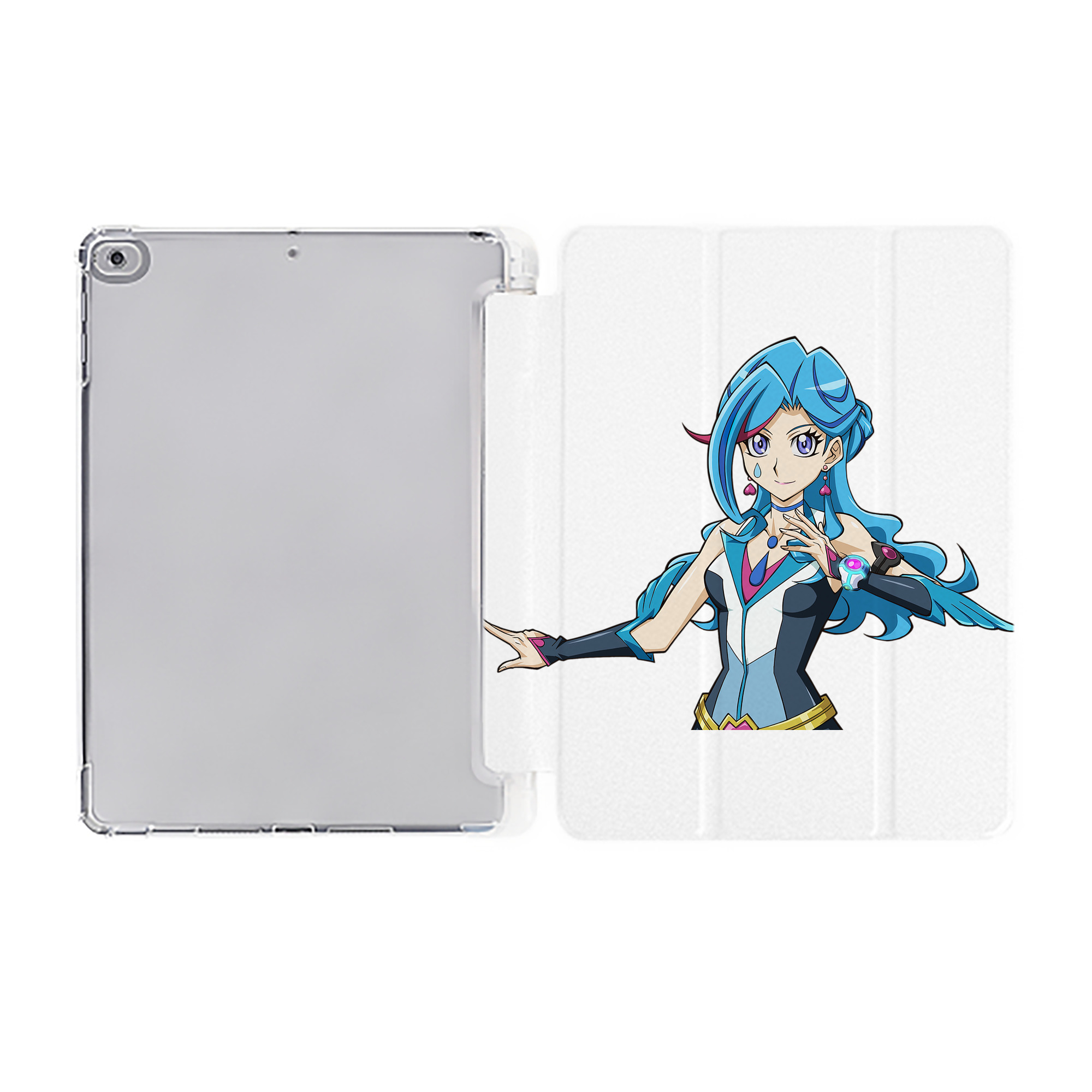 （画像用） 遊☆戯☆王 Yu-Gi-Oh! IPad ケース ペン収納付き 三つ折りスタンド PUレザー×シリコン 対応機種9.5/10.5/10.9インチ